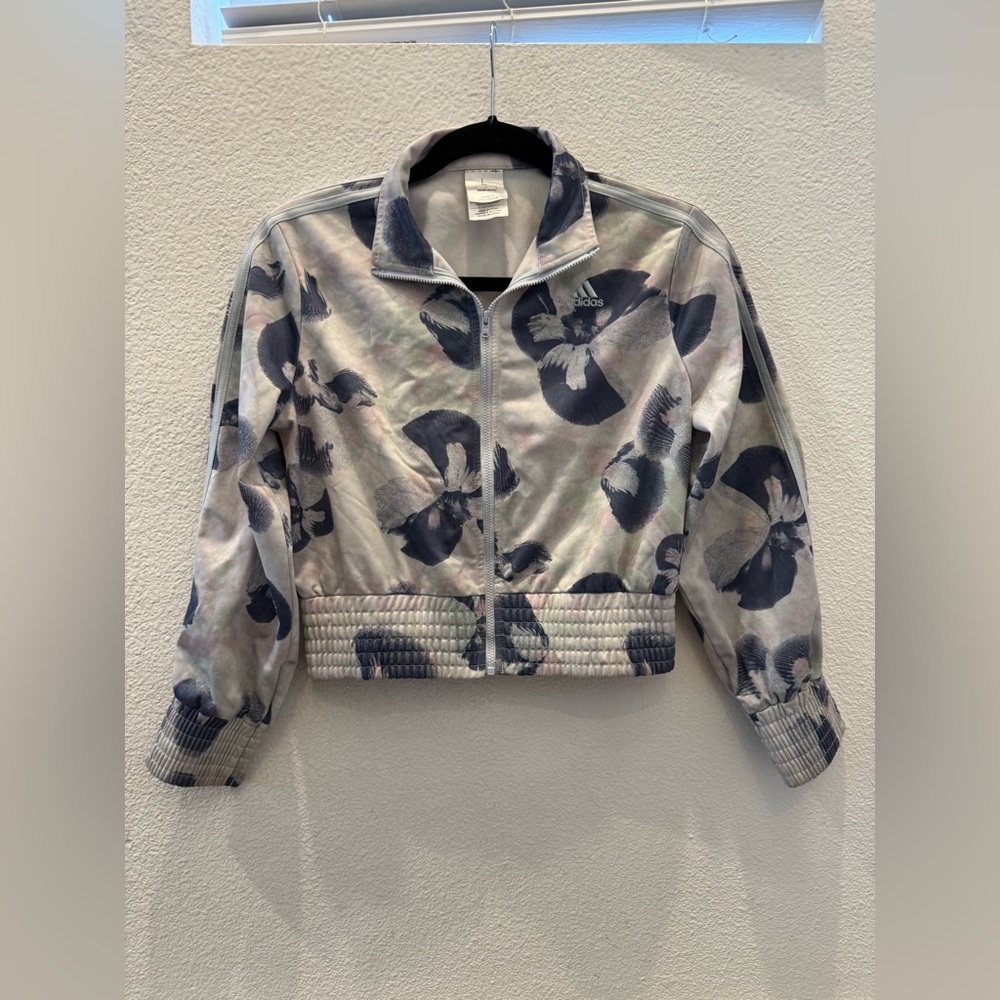Adidas by Stella McCartney girls Run Blossom zip-up track jacket
